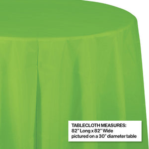 Bulk Pack of 2 Fresh Lime Round Plastic Tablecover, 82"