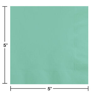 Bulk Pack of 100 Fresh Mint Beverage Napkin 2Ply