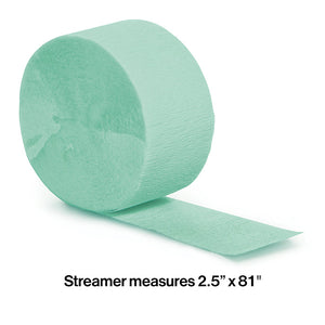 Bulk Pack of 5 Fresh Mint Crepe Streamers 81 ft