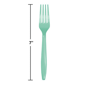 Bulk Pack of 48 Fresh Mint Green Plastic Forks