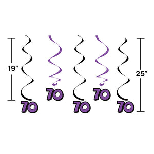 Bulk Pack of 10 70th Birthday Dizzy Danglers