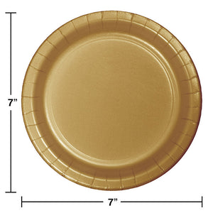 Bulk Pack of 48 Glittering Gold Paper Dessert Plates