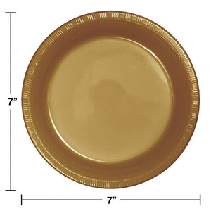 Bulk Pack of 40 Glittering Gold Plastic Dessert Plates