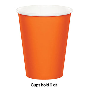 Bulk Pack of 24 Sunkissed Orange Hot/Cold Paper Cups 9 Oz