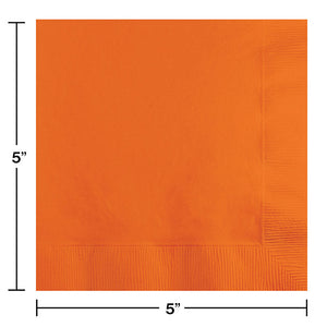 Bulk Pack of 60 Sunkissed Orange Beverage Napkins