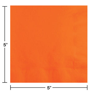 Bulk Pack of 150 Sunkissed Orange Beverage Napkin, 3 Ply