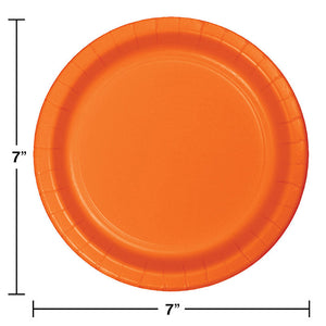 Bulk Pack of 24 Sunkissed Orange Paper Dessert Plates