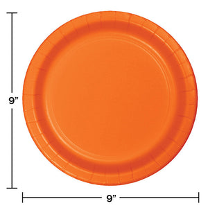 Bulk Pack of 24 Sunkissed Orange Paper Plates