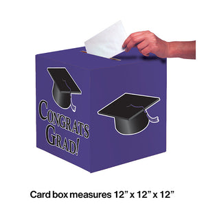 Bulk Pack of 2 Purple Graduation 9" Card Box