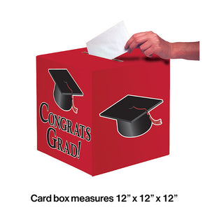 Bulk Pack of 2 Red Graduation 9" Card Box