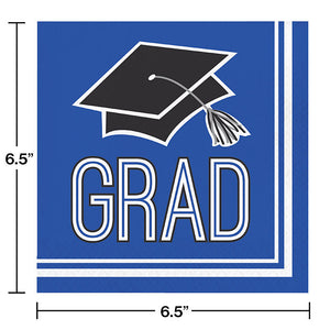 Bulk Pack of 72 Blue Graduation Napkins