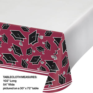 Bulk Pack of 2 Burgundy Graduation Red Table Cover