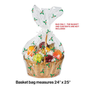 Bulk Pack of 3 Holly Basket Bag