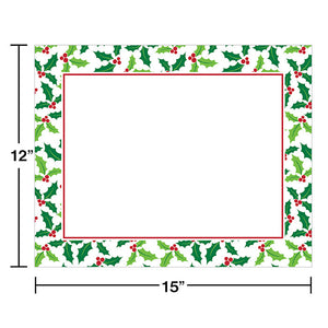 Bulk Pack of 24 Holly Placemats