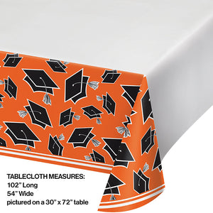 Bulk Pack of 2 Orange Graduation Table Cover