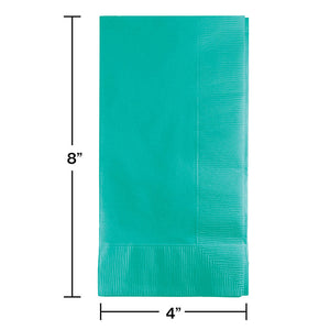 Bulk Pack of 100 Teal Lagoon Dinner Napkins 2Ply 1/8Fld