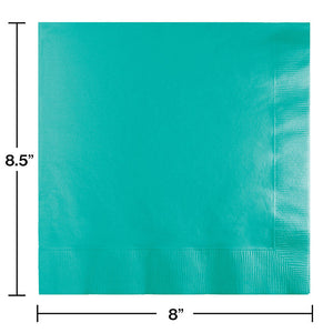 Bulk Pack of 50 Teal Lagoon Dinner Napkins 3Ply 1/4Fld