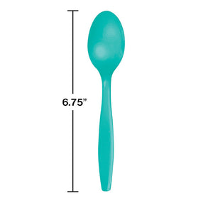 Bulk Pack of 48 Teal Lagoon Plastic Spoons