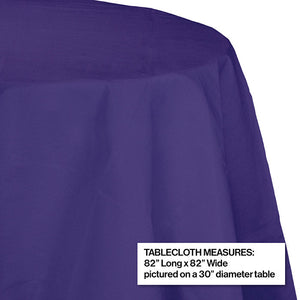 Bulk Pack of 2 Purple 82" Round Polylined Tissue Tablecover