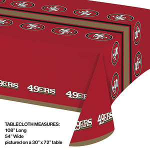 Bulk Pack of 2 San Francisco 49ers Plastic Table Cover, 54" x 102"