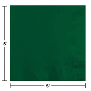 Bulk Pack of 150 Hunter Green Beverage Napkin, 3 Ply