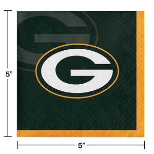 Bulk Pack of 48 Green Bay Packers Beverage Napkins