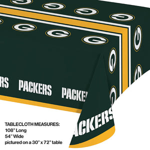 Bulk Pack of 2 Green Bay Packers Plastic Table Cover, 54" X 102"