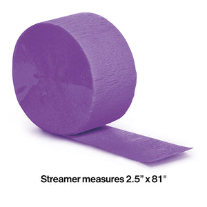 Bulk Pack of 5 Amethyst Crepe Streamers 81 ft