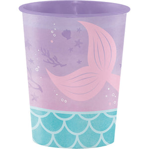 Bulk Pack of 4 Mermaid Shine Plastic Keepsake Cup 16 Oz