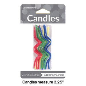 Bulk Pack of 36 Assorted Curly Candles