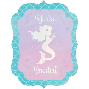 Bulk Pack of 16 Mermaid Shine Invitation Postcard