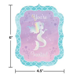 Bulk Pack of 16 Mermaid Shine Invitation Postcard