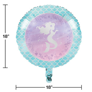 Bulk Pack of 2 Mermaid Shine Metallic Balloon 18"