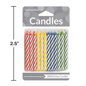 Bulk Pack of 120 Assorted Primary Color Candles