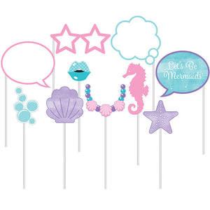 Bulk Pack of 20 Iridescent Mermaid Party Photo Booth Props