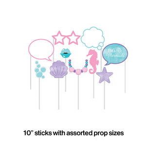 Bulk Pack of 20 Iridescent Mermaid Party Photo Booth Props