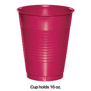 Bulk Pack of 40 Hot Magenta Pink 16 Oz Plastic Cups