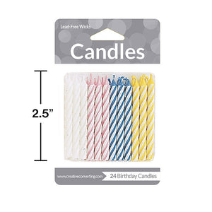 Bulk Pack of 120 Assorted Striped Candles