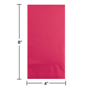 Bulk Pack of 32 Hot Magenta Guest Towel, 3 Ply