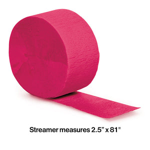 Bulk Pack of 5 Hot Magenta Crepe Streamers 81 ft