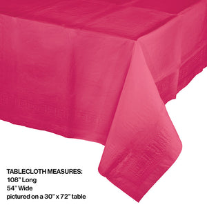 Bulk Pack of 2 Hot Magenta Tablecover 54"X 108" Polylined Tissue