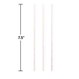 Bulk Pack of 48 Iridescent Party Paper Straws