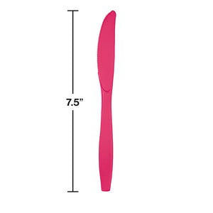 Bulk Pack of 48 Hot Magenta Pink Plastic Knives