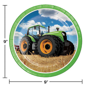 Bulk Pack of 16 Tractor Time Paper Plates