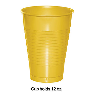 Bulk Pack of 40 School Bus Yellow 12 Oz Plastic Cups