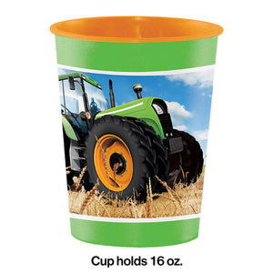 Bulk Pack of 4 Tractor Time Plastic Keepsake Cup 16 Oz