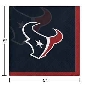 Bulk Pack of 48 Houston Texans Beverage Napkins