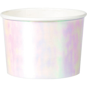 Bulk Pack of 12 Iridescent Party 8 oz Paper Treat Cups