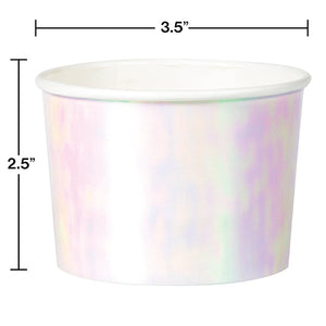 Bulk Pack of 12 Iridescent Party 8 oz Paper Treat Cups