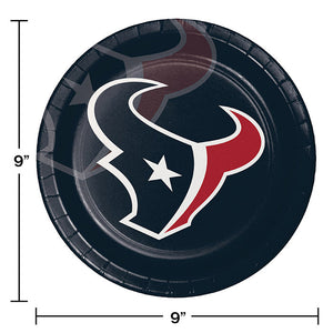 Bulk Pack of 16 Houston Texans Paper Plates